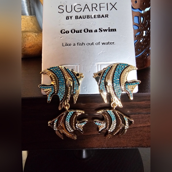 Sugarfix Baublebar Fish Go Out on a Swim Earrings New - Picture 6 of 6
